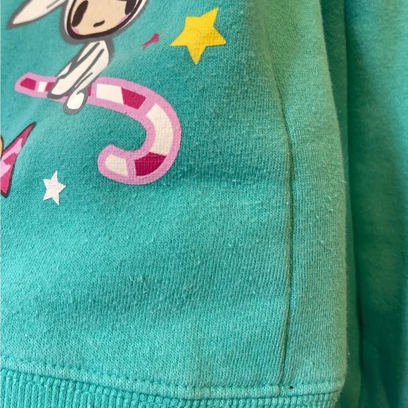 Tokidoki Teal Hoodie with Rainbow Design - Picture 9 of 15